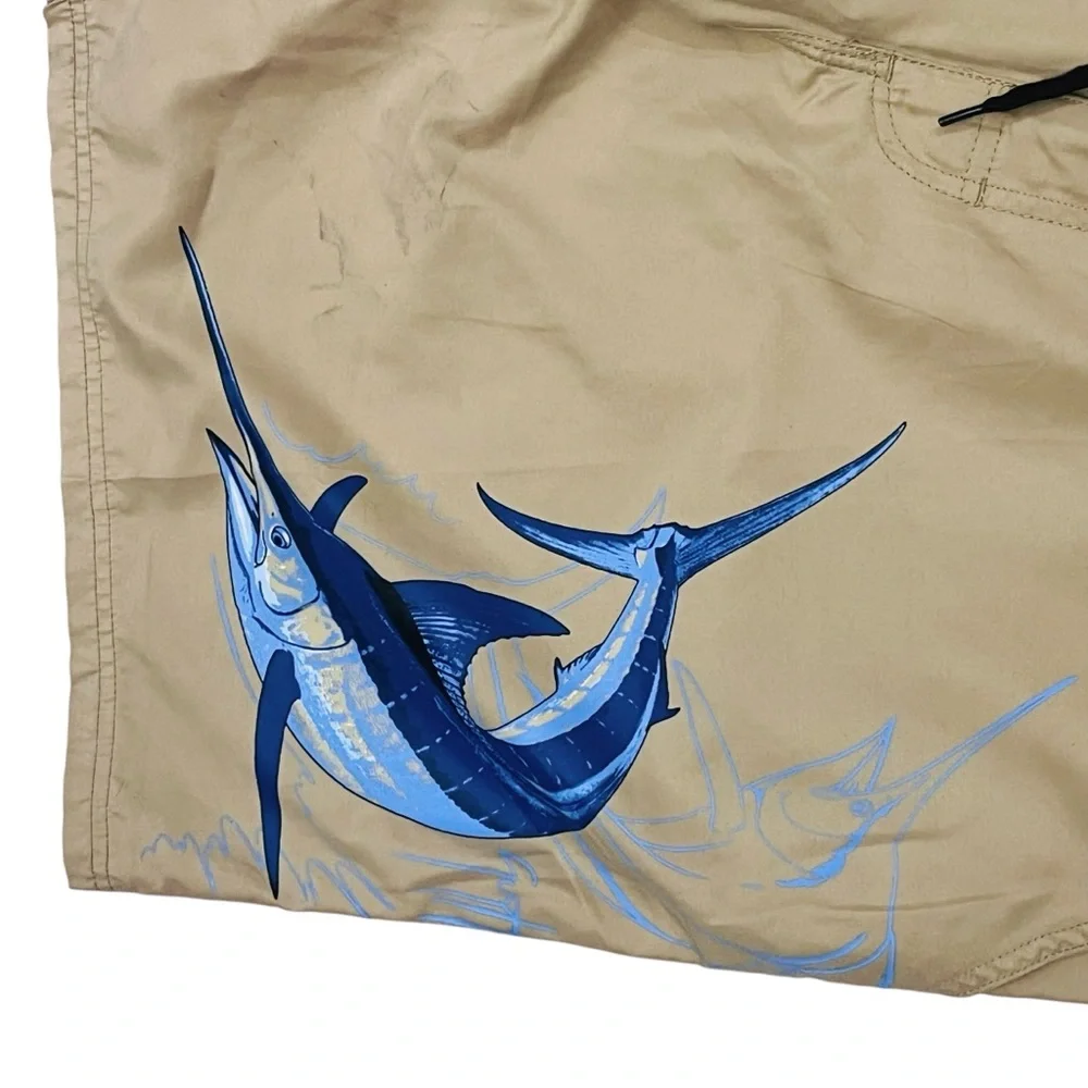 Guy Harvey By AFTCO Graphic Martín Dive Fisherman’s Men’s Bord Shorts Cargo 38x9